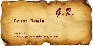 Grusz Remig névjegykártya